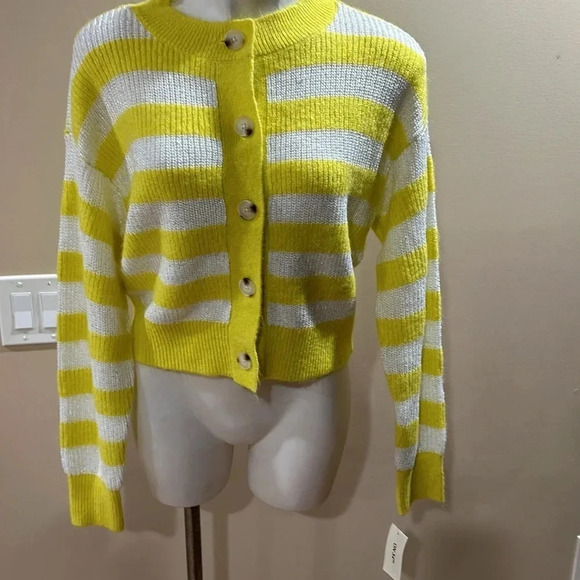 On 34th Women's Striped Sequin Cardigan - Picture 2 of 10